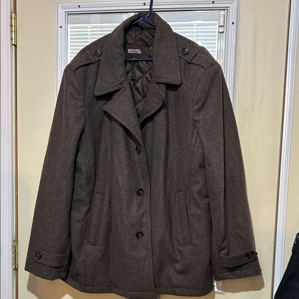 NWOT Michael Kors Dark Brown Wool Coat
